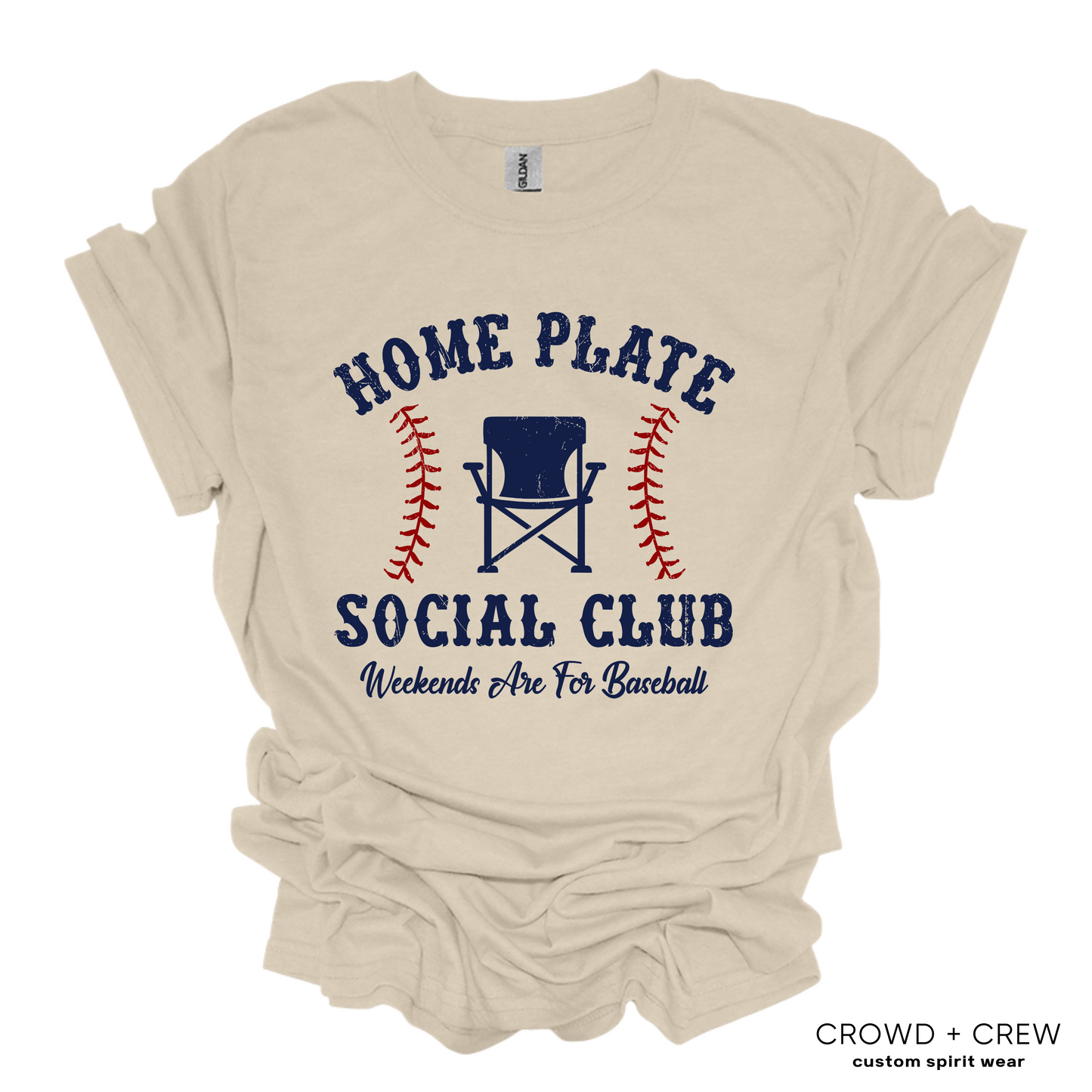 Baseball Home Plate Social Club Adult Tee