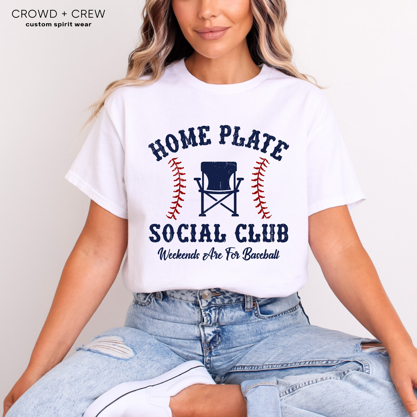 Baseball Home Plate Social Club Adult Tee