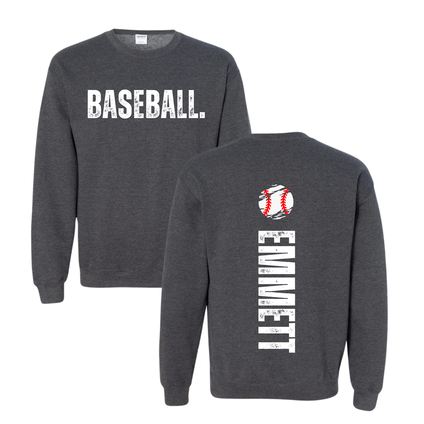 Custom 1 Crew - Distressed Sport with Name on Back Sweatshirt