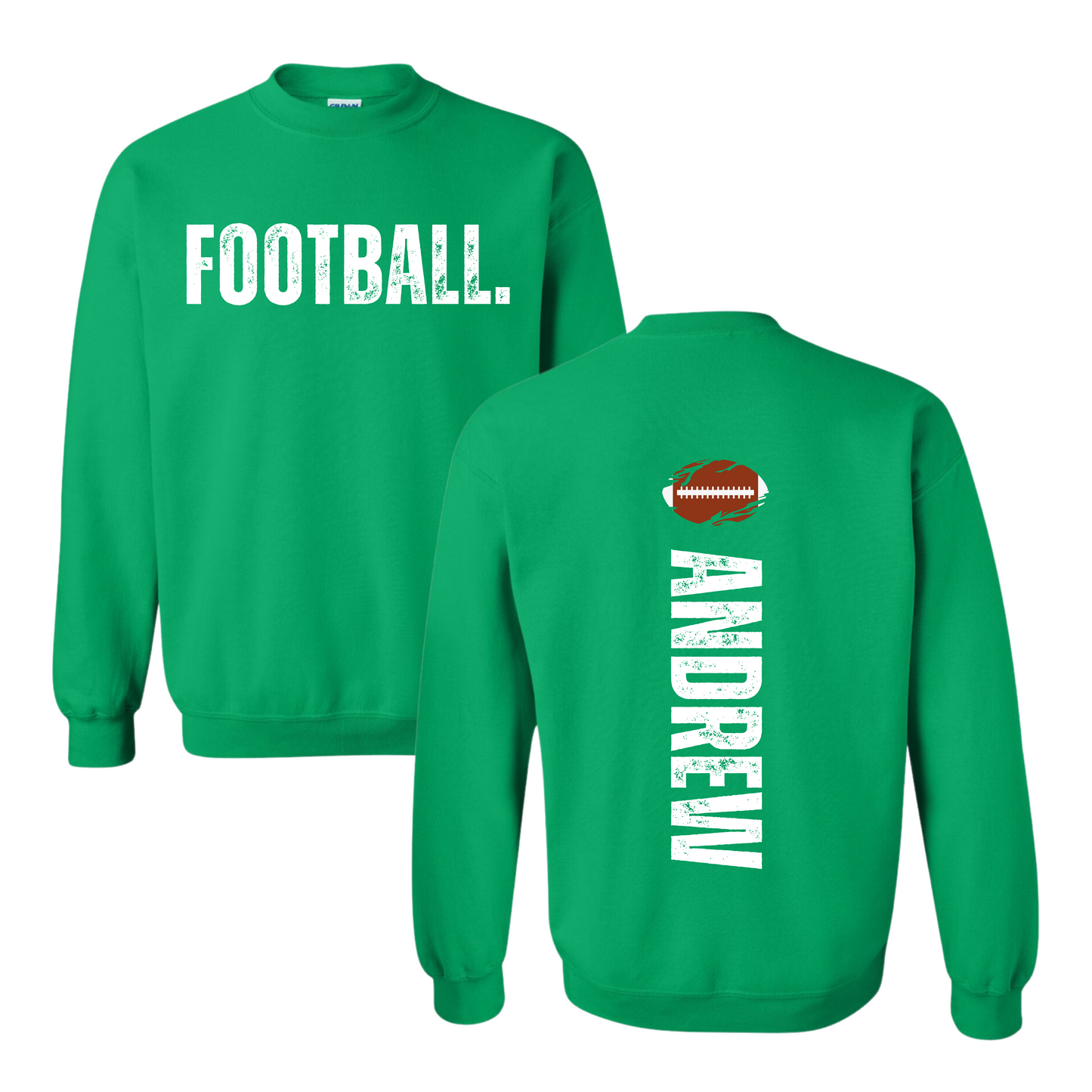 Custom 1 Crew - Distressed Sport with Name on Back Sweatshirt