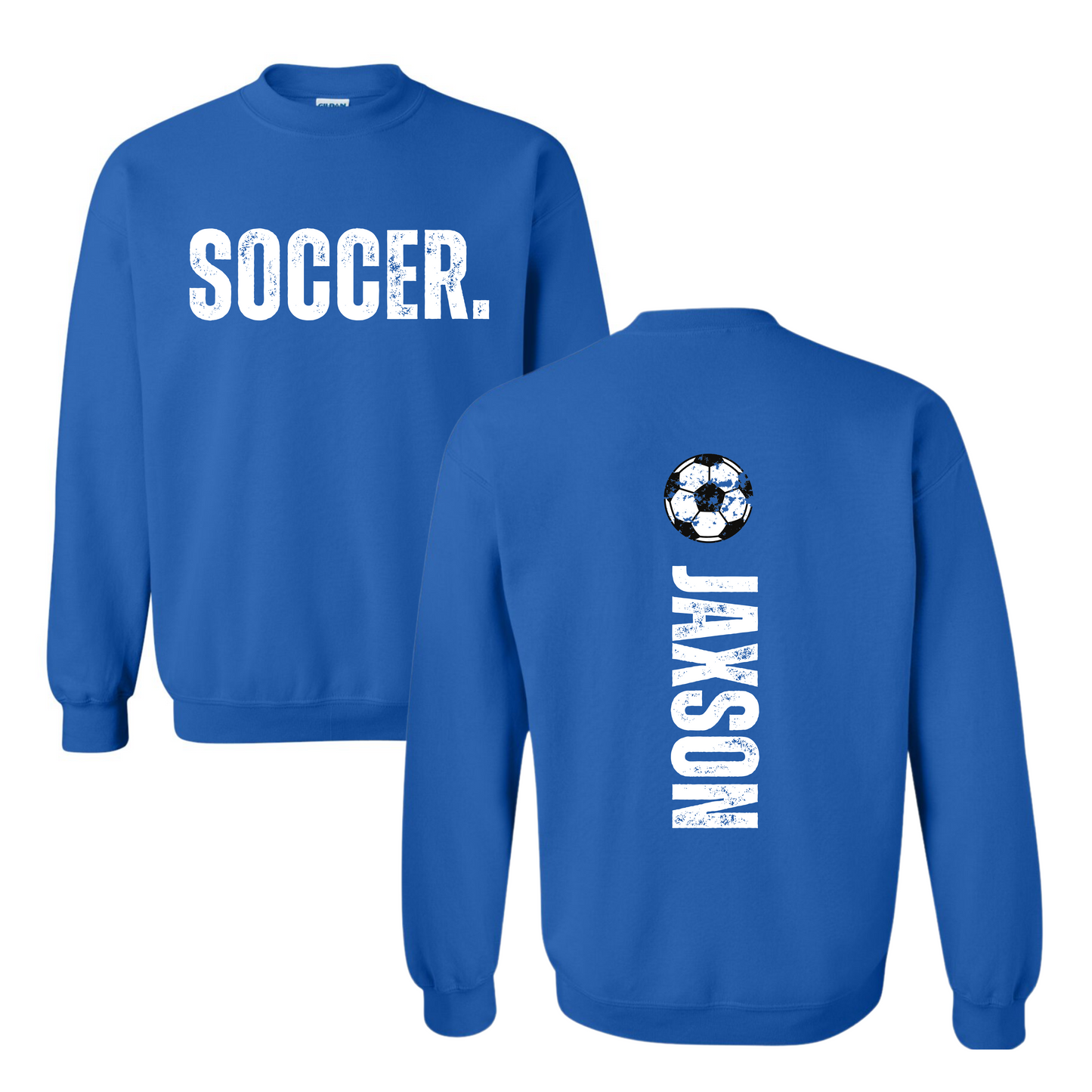 Custom 1 Crew - Distressed Sport with Name on Back Sweatshirt
