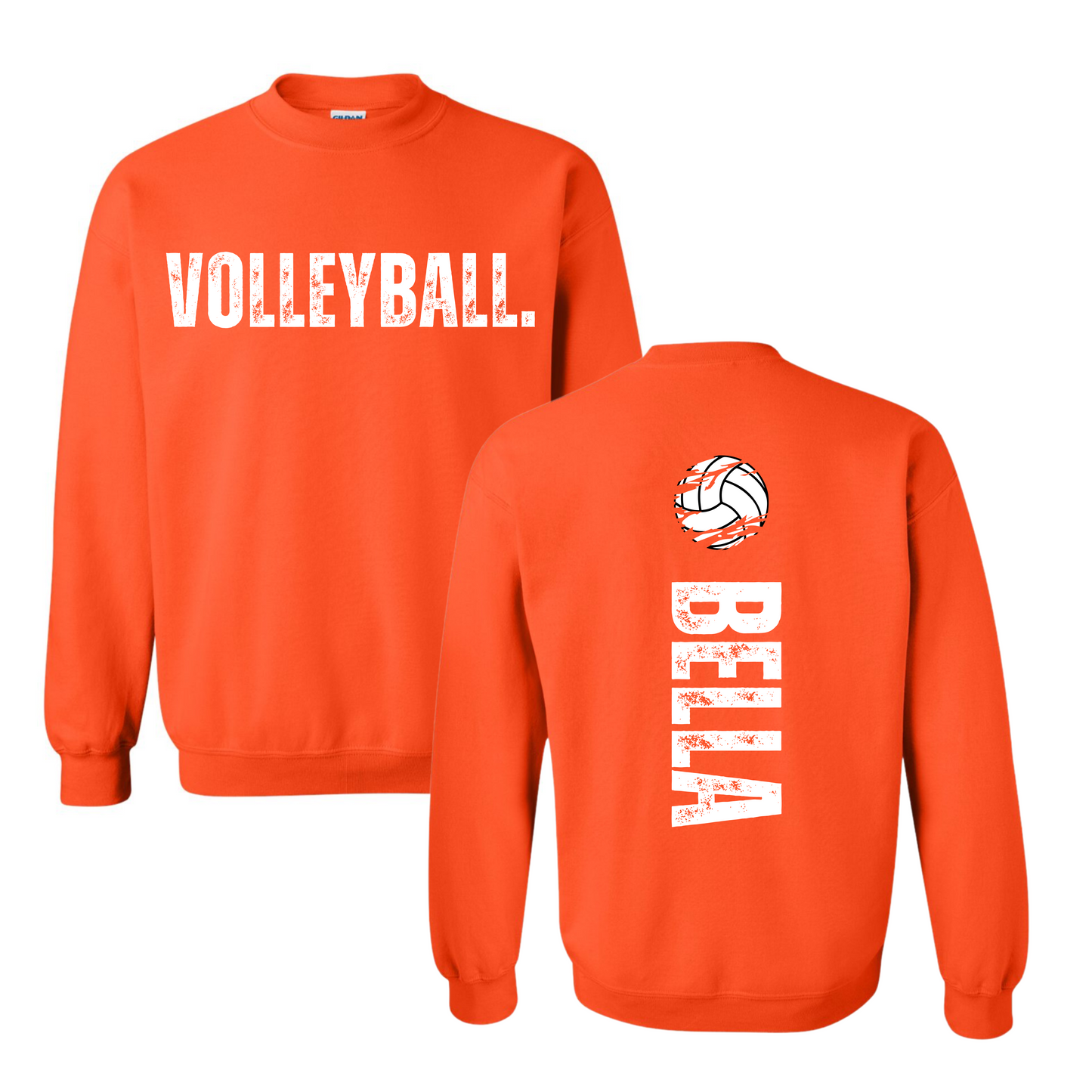 Custom 1 Crew - Distressed Sport with Name on Back Sweatshirt