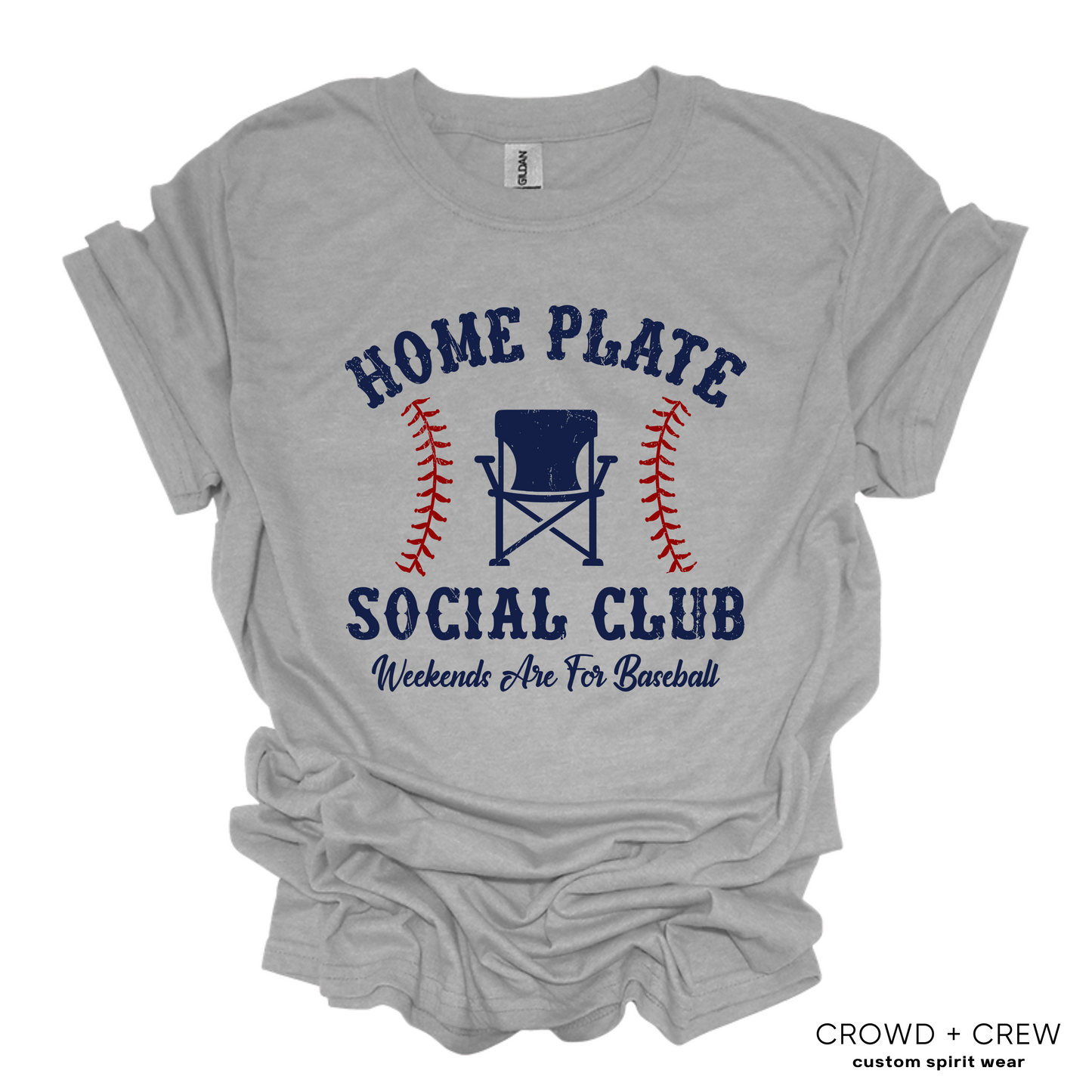 Baseball Home Plate Social Club Adult Tee