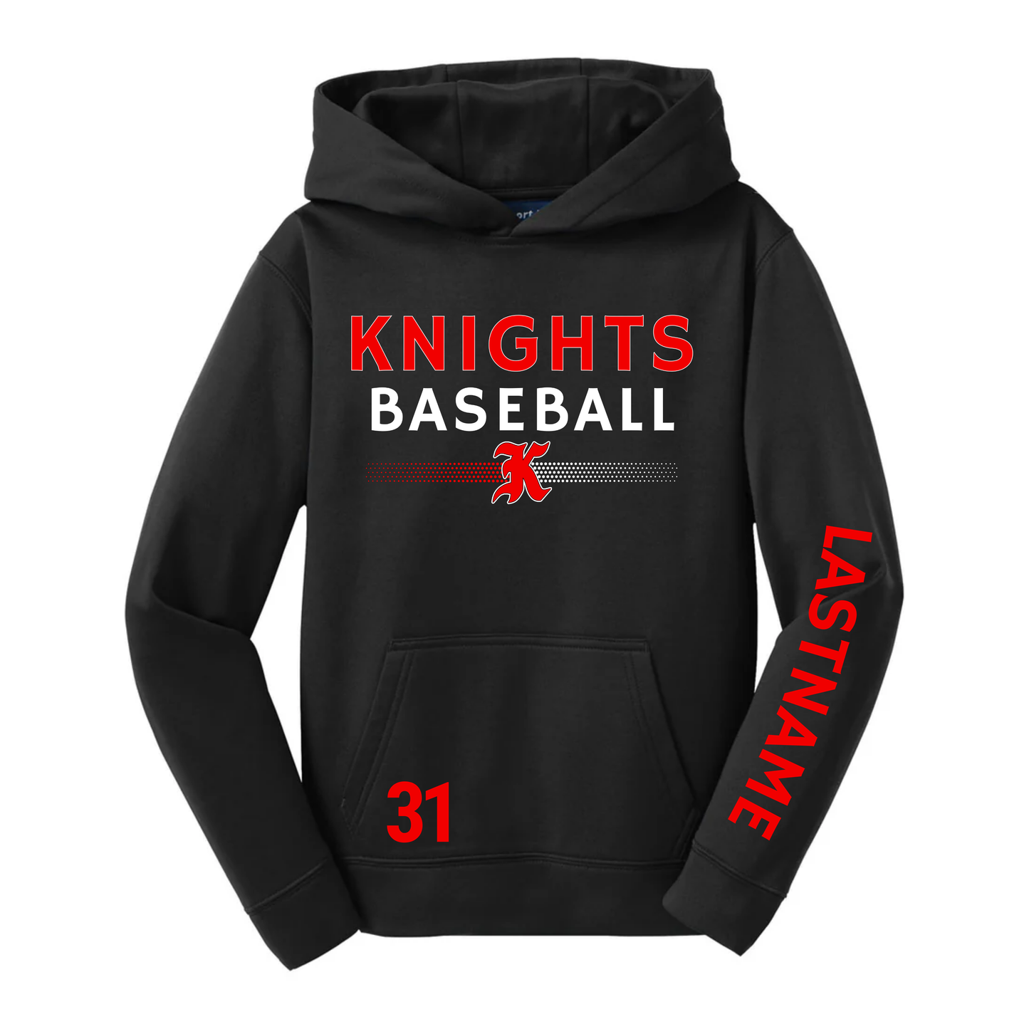 Knights Baseball Custom Hooded Sweatshirt