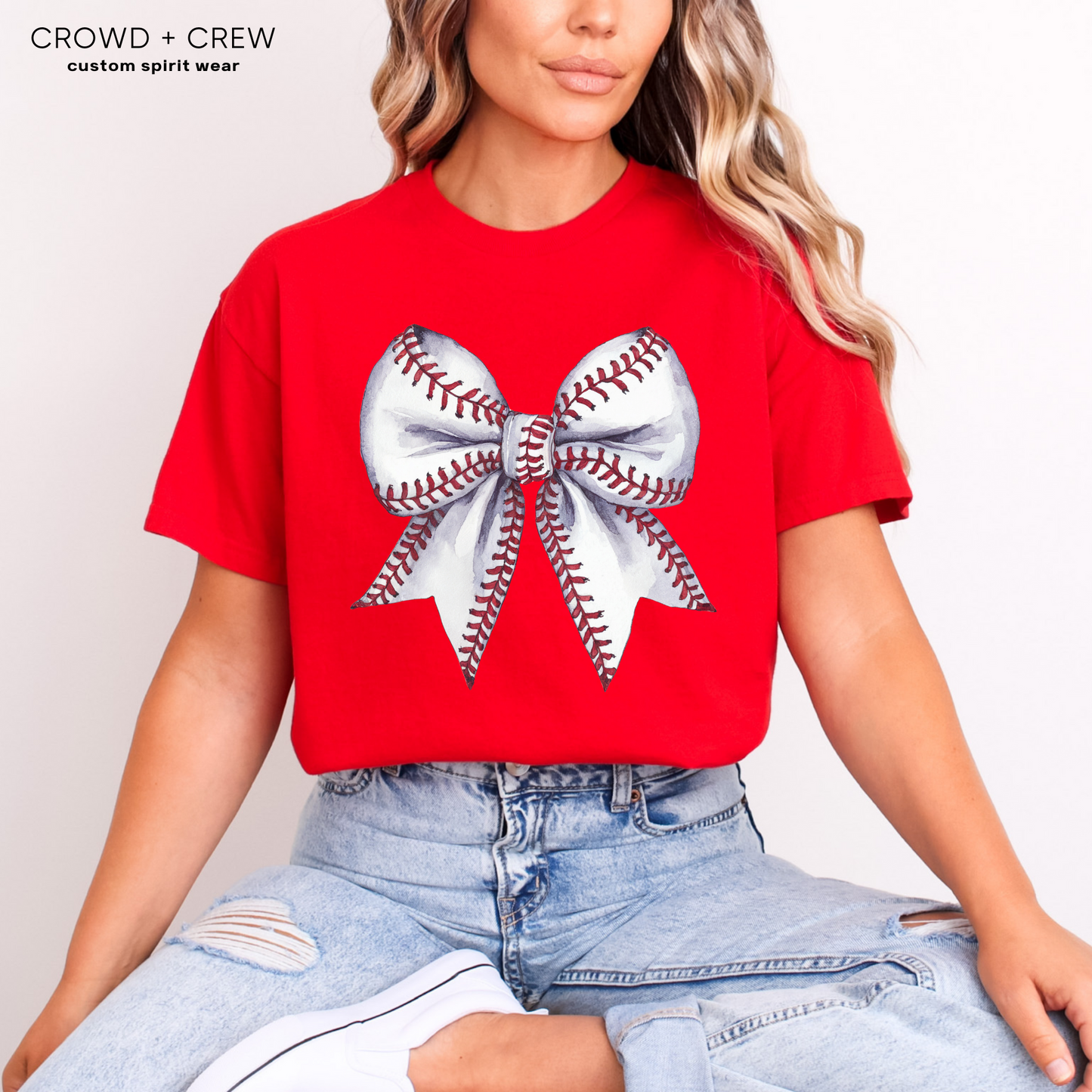 Baseball Bow Adult Tee