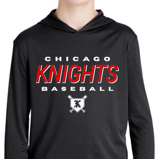 Knights Baseball UPF Long sleeve hooded shirt