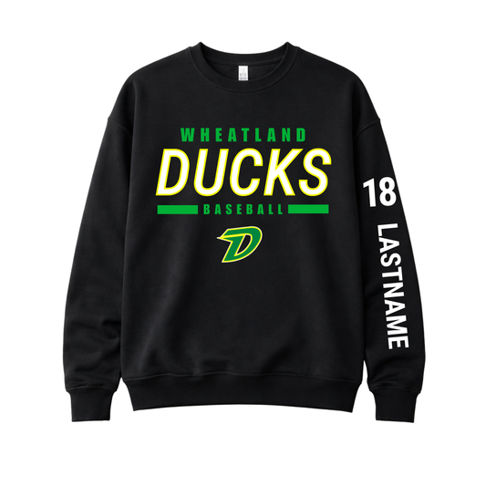 Ducks Baseball Personalized Sleeve Crew Sweatshirt