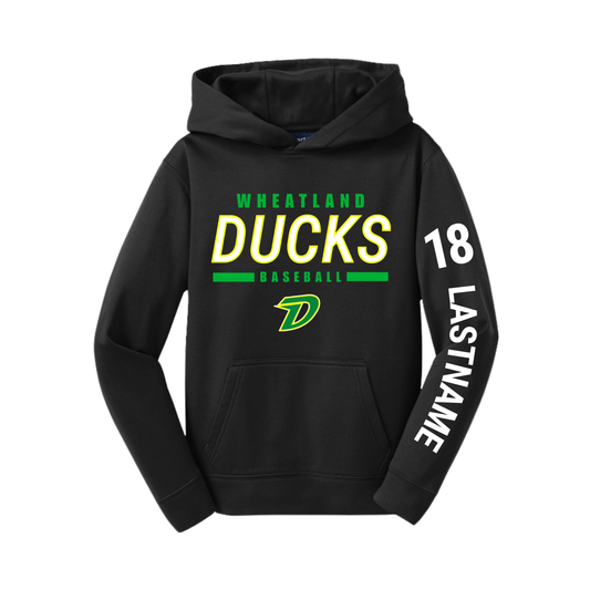 Ducks Baseball Personalized Sleeve Hooded Sweatshirt